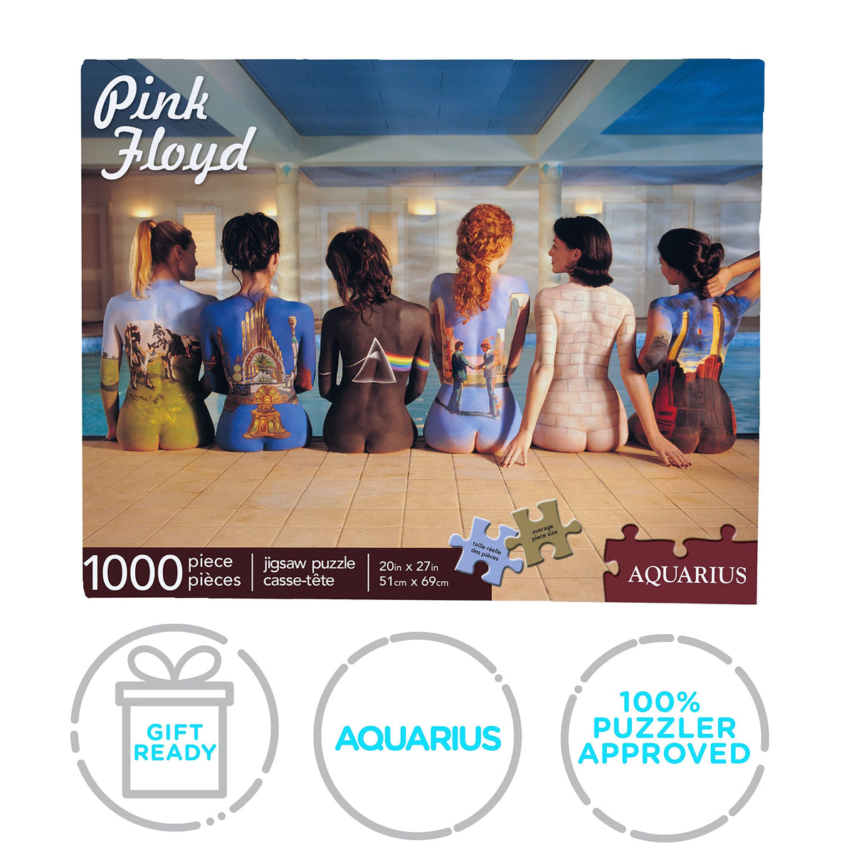 AQUARIUS Pink Floyd Back Art Puzzle (1000 Piece Jigsaw Puzzle) - Glare Free - Precision Fit - Officially Licensed Pink Floyd Merchandise & Collectibles - 20 x 27 Inches AQUARIUS