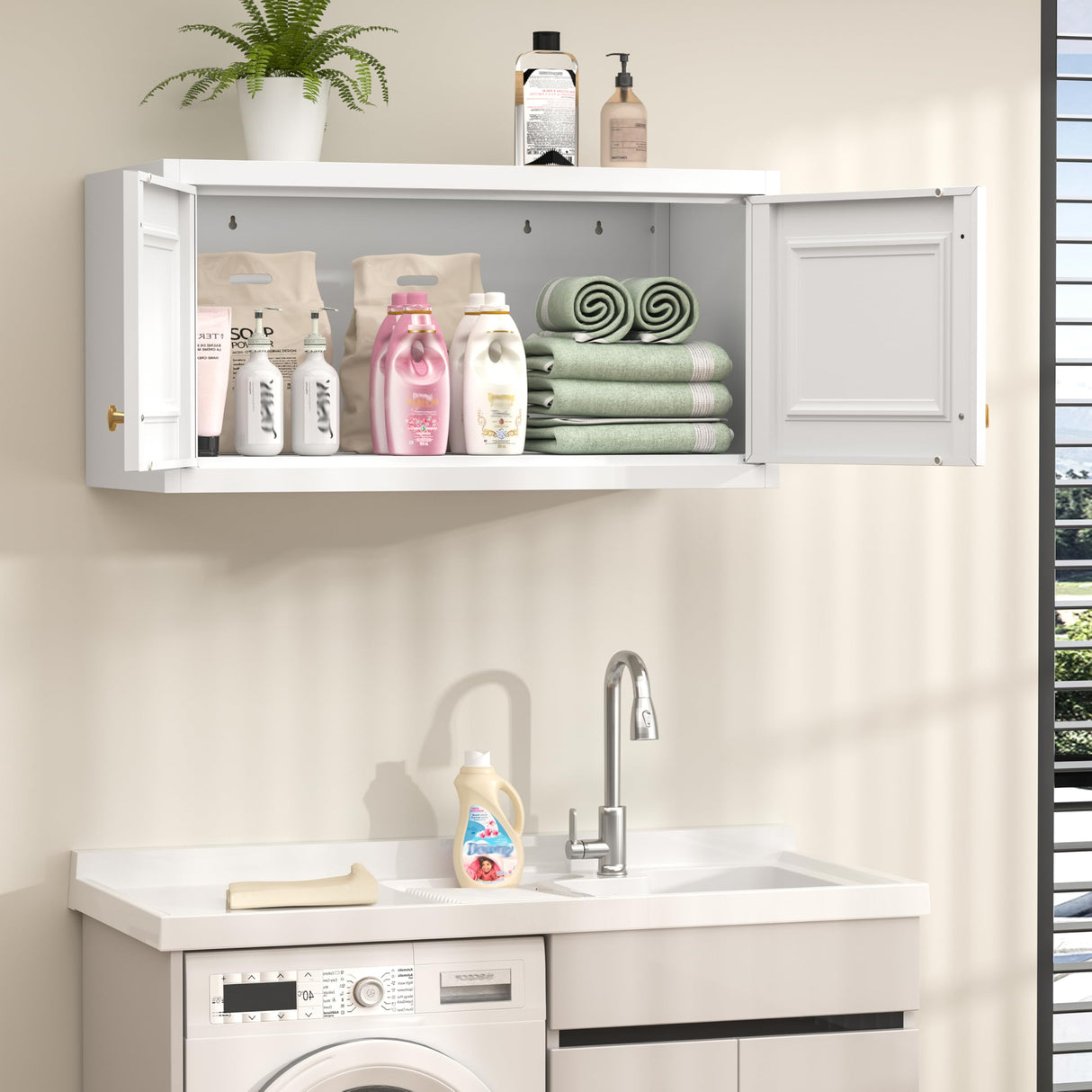 TIMELESS PIECES 86" Metal Wardrobe Cabinets,Armoire Wardrobe Closet with Hanging Rod,Clothes Storage Cabinet with Adjustable Shelves and Doors,Clothing Cabinet for Bedroom, Laundry Room,Office TIMELESS PIECES