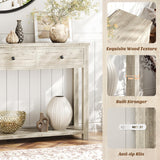 Homieasy Farmhouse Console Table with 3 Drawers, 47 Inch Wood Sofa Table with Storage Shelf for Living Room, Behind Couch, Entryway Table for Hallway, Living Room, or Foyer, Light Rustic Oak Homieasy