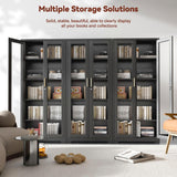 Kubohogar 71" Metal Display Cabinet with Glass Doors, Locking Curio Cabinets with 4 Adjustable Shelves, Glass Display Case for Collectibles, Metal Storage Cabinet Kubohogar