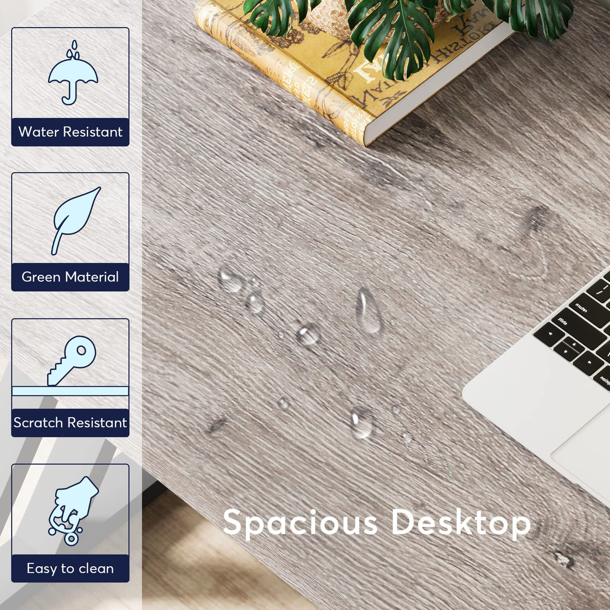 Tribesigns Writing Computer Desk, 55 inch Heavy Duty Study Desk with Z-Shaped Metal Leg, Modern Simple Home Office Computer Desk, Grey Tribesigns