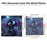 Lxmsja Dragon Diamond Art Kits for Adults, Moonlight Diamond Painting Kits for Beginners, 5D DIY Full Drill Gem Art Crafts for Adults, Home Wall Decor 12x12 inch Lxmsja