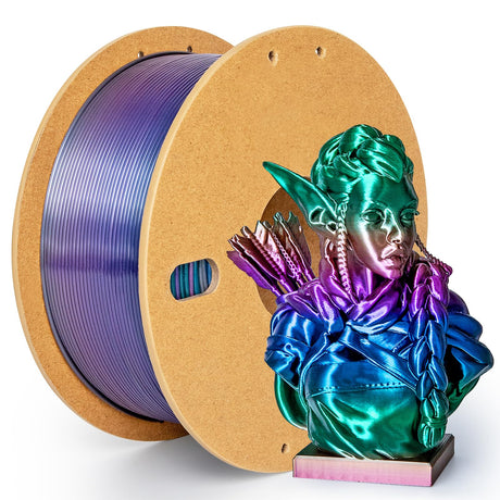 3Dgenius Silk Rainbow PLA Filament 1.75mm Silk PLA 3D Printer Filament Shiny Fast Color Changing Gradient Filament 3D Printing Filament Fit Most FDM Printers, 500g Spool(1.1lbs), Universe Series 3Dgenius