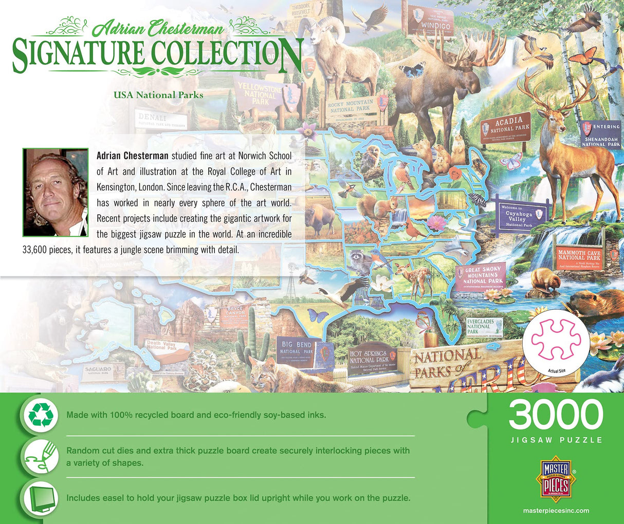MasterPieces 3000 Piece Jigsaw Puzzle for Adults, Family, Or Kids - USA National Parks - 32"x45" Masterpieces