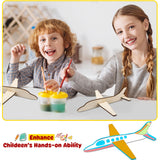 Feradny 24 Pack Wooden Airplane Toys DIY Paint Aircraft Wood Planes Handicraft Wood Airplane for Kids School Art Craft Projects Home Activity Birthday Gifts Feradny
