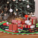 CJYGEGE Merry Christmas Tree Skirt Collar 48 Inch, Softand Funny Farmhouse Holiday Decor Xmas Party Holiday Decoration CJYGEGE