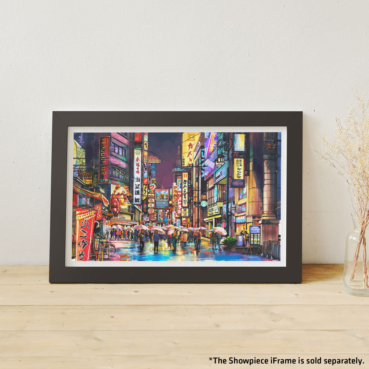 Pintoo Jigsaw Puzzles 1000 Piece for Adults - Neon Flashes on a Rainy Night Beautiful Plastic Puzzle for Home Decor Zero Dust Easy Storage [H2857] Pintoo