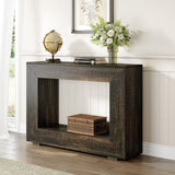 LITTLE TREE 47 Inches Console Table, Sofa Table with Storage, Modern Entryway Table for Hallway, Narrow Long Sofa Entryway Table for Living Room, Black LITTLE TREE