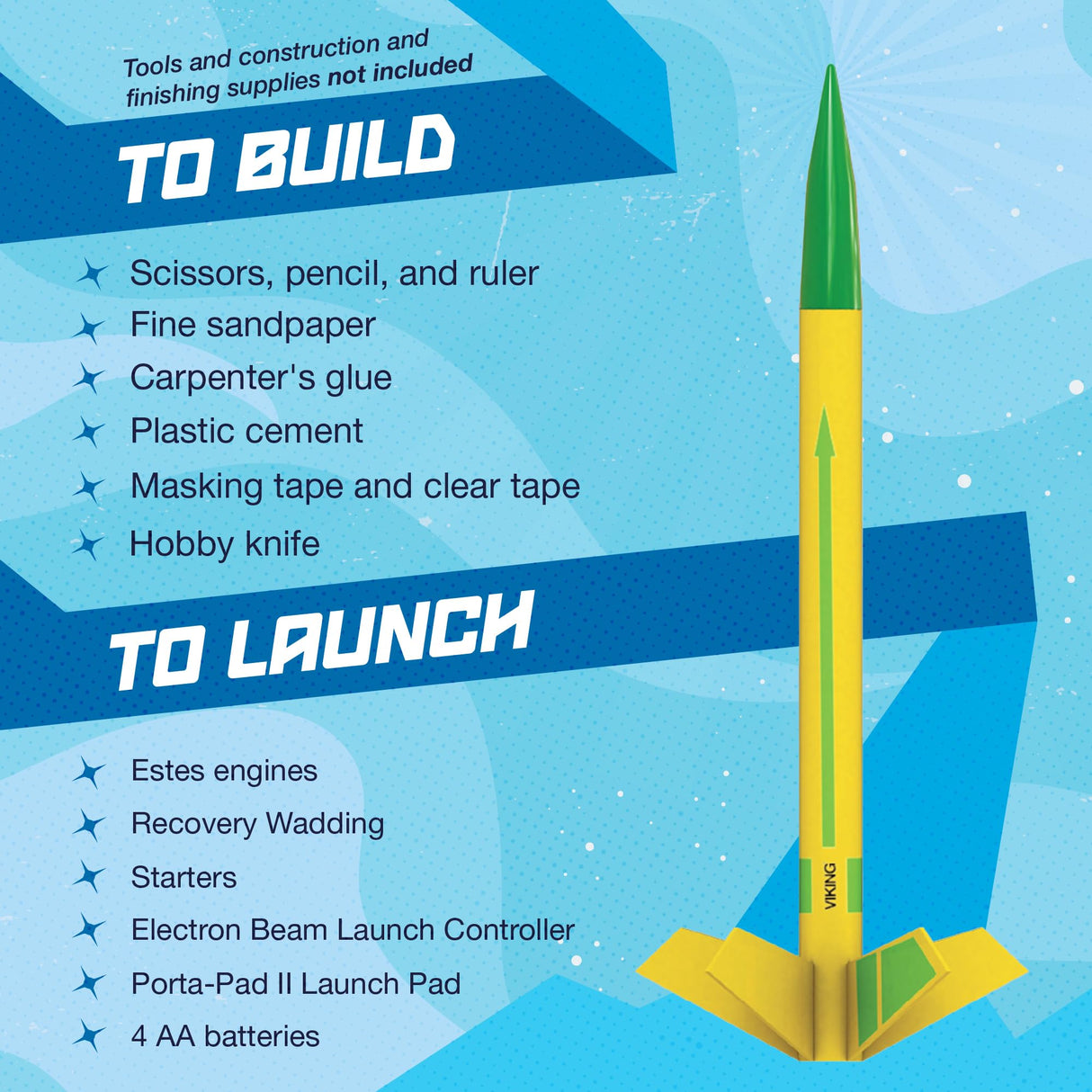 Estes 1755 Bulk Pack of 12 Viking Rocket-Building Kits, Intermediate Flying-Rocket-Model Kits for Ages 10+, Classroom Science Experiments Estes