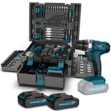 Tool Kit with 21V Cordless Drill - Sundpey 255-PCs Portable Complete General Basic Home and Auto Repair Tool Set with Drawer for Handyman & Diyer & Homeowner - Power Drill with 2 x 2.0Ah Batteries Sundpey