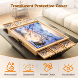 27.7" H Tall Puzzle Table with 6 Drawers, 1500 Pieces Jigsaw Puzzle Board with Folding Legs & Protective Cover - 34" x 26" Portable Table for Adults upvercy