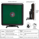 Foldable Automatic Mahjong Table with Wheels 44mm Tiles with 2 Sets of Numbered Tiles (Blue & Green) Suitable for Chinese, Americans, Mahjong Sets for Home & Outdoor Leisure, Gifts For Mahjong Players RISAR