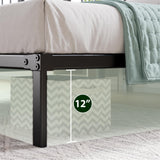 Zinus Yelena 14 Inch Metal Platform Bed Frame, Steel Slat Support, No Box Spring Needed, Eco Friendly WonderBox(TM) Packaging, Easy Assembly, Black, Queen Zinus