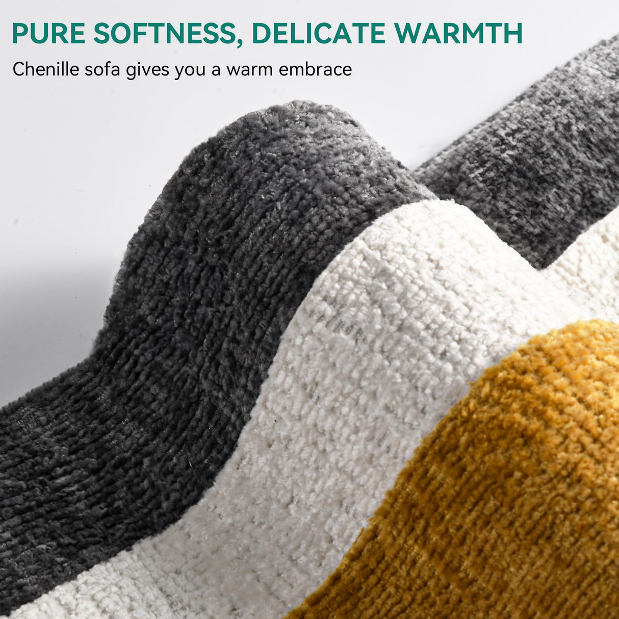 YITAHOMA Sectional Couches for Living Room, U Shaped Sofa Chenille Modern Couch with USB & Type C Charging Ports Double Chaise and Comfy Upholstered, Dark Grey YITAHOME