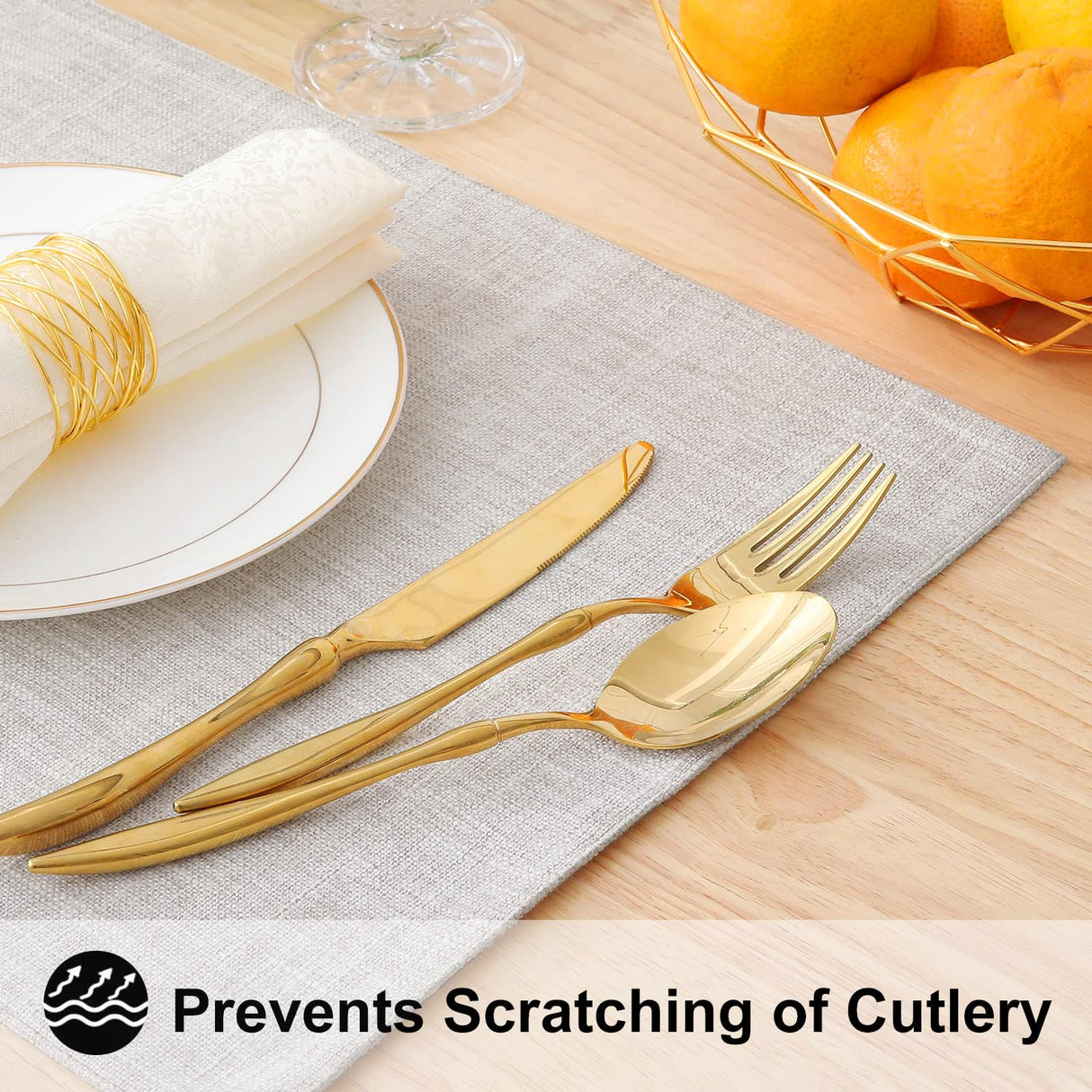 homing Cotton Linen Placemats Set of 6, Cloth Washable Farmhouse Dining Table Mats for Indoors & Outdoors, Easy to Clean, Neutral Beige, 13 x 19 Inch homing