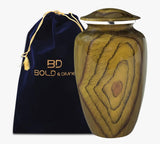 BOLD & DIVINE Teak Root Wood Grain Finish Cremation Urn | Human Ashes Adult Memorial urn, Burial, Funeral Cremation Urns | 200 Cubic Inches Adult BOLD & DIVINE