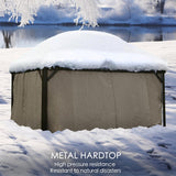 Kozyard Alexander 12' X 18' Hardtop Gazebo, Aluminum Metal Gazebo with Galvanized Steel Double Roof Canopy, Curtain and Netting, Permanent Gazebo Pavilion for Patio, Backyard, Deck, Lawn (Brown) Kozyard