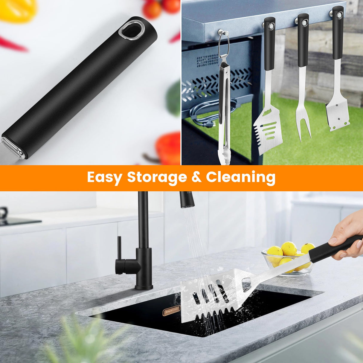 Grill Accessories Kit, Stainless Steel Grill Tool Set with 4-in-1 BBQ Spatula, Grill Fork, Grill Tong, Grill Grush, Skewers, Silicone Corn Holders, Grilling Gift Set for Men and Women DAILY KISN