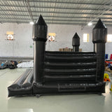 Black Inflatable Bounce House for Outdoor Backyard Wedding Decor with Blower PVC Inflatable Jumper Bouncy Castle House for Kids Bouncy Castle Jumping Bed for Party, 13ft x 11.5ft x 10ft awesmflate