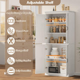 IDEALHOUSE Pantry Cabinet,70" Tall Kitchen Pantry Cabinet with Doors and Adjustable Shelves, Freestanding Cupboard, Tall Storage Cabinet for Bathroom, Dining Room, Living Room (Antique White) IDEALHOUSE