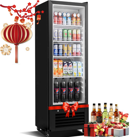 BODEGACOOLER Beverage Refrigerator and Cooler, 10.2 Cu.Ft Commercial Beverage Refrigerator, Commercial Merchandiser Refrigerator For Drinks, Commercial Display Refrigerator with Glass Door Fridge. BODEGA