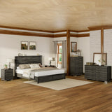 Albott Farmhouse 5 Drawers Dresser, Wood Rustic Chest of Drawers for Bedroom, Tall Dressers Organizer with Hidden Handles for Living Room, Hallway, Entryway, Rustic Grey Albott