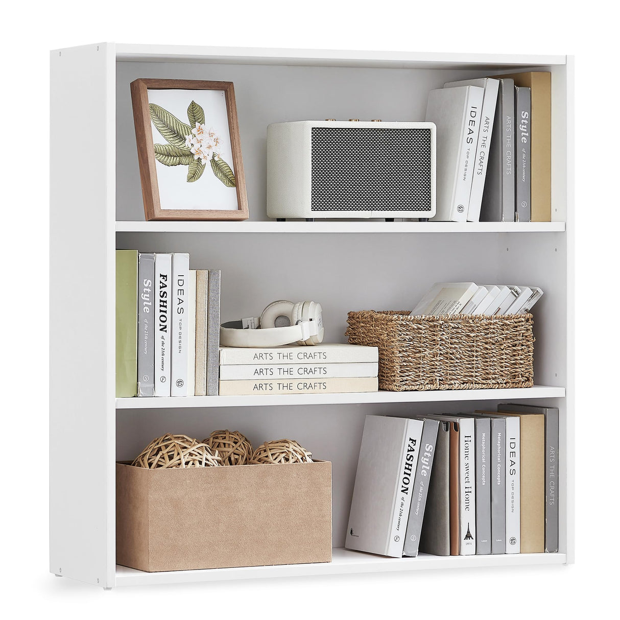 VASAGLE Custos Collection - Bookshelf, 3-Tier Bookcase, Book Shelf, Open Storage Shelf, 9.4 x 31.5 x 32 Inches, for Living Room, Home Office, Dinning Room, Cloud White ULBC173T14 VASAGLE