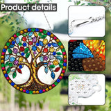 SKRYUIE Hanging Diamond Art Kits for Adults Pendant Tree, Special Shaped Crystal DIY Diamond Painting Kit, Acrylic Board Wreath Pendants Double Sided, Home Decor 7.29 x 7.29 Inch SKRYUIE