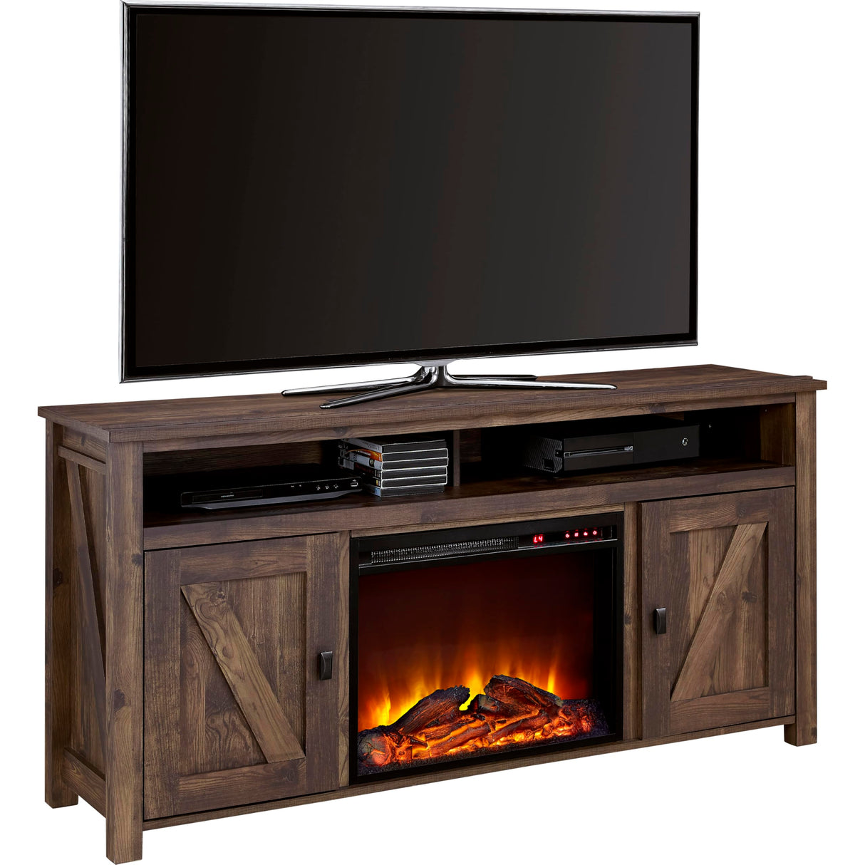 Ameriwood Home Farmington Electric Fireplace Console for TVs up to 60", Rustic Ameriwood Home