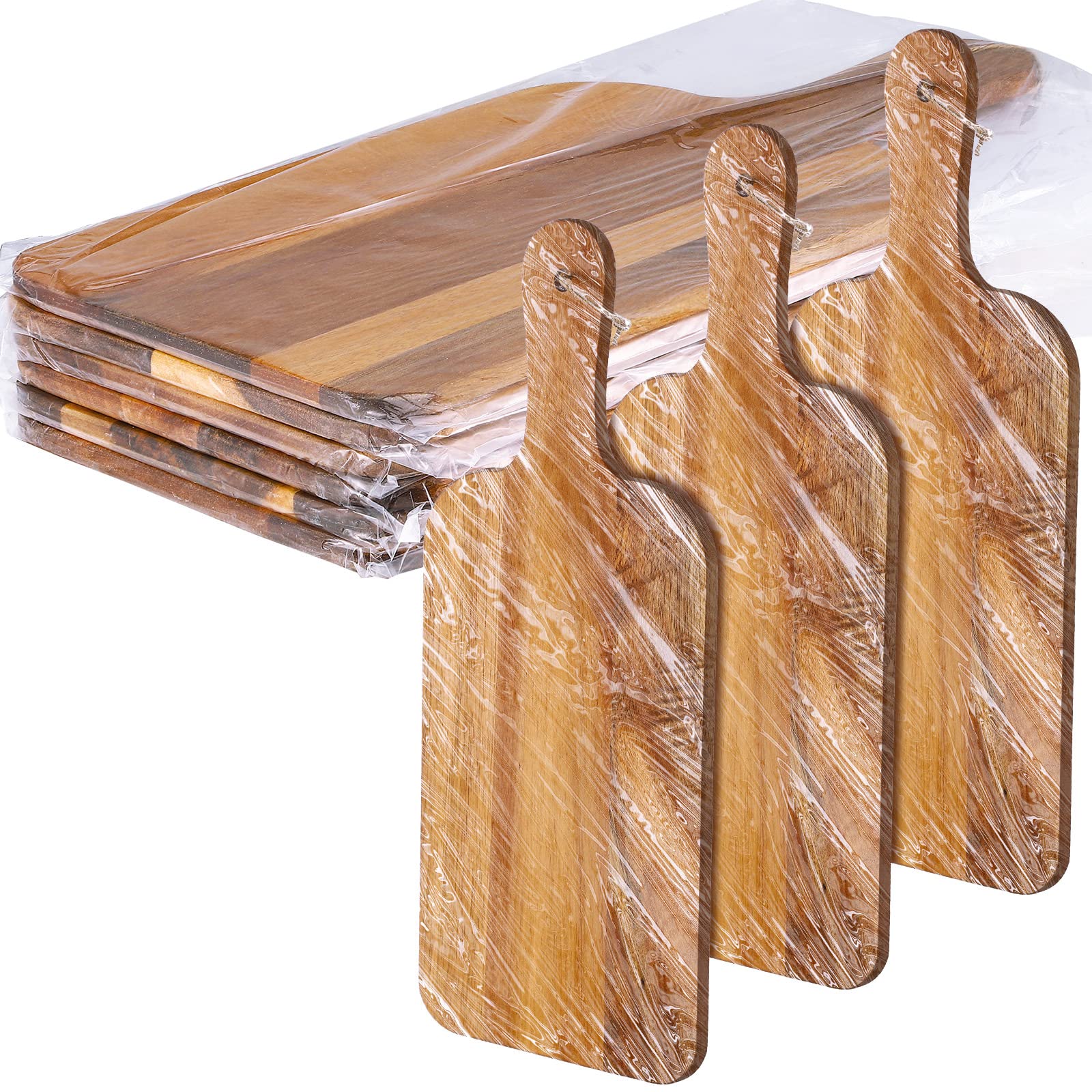 6 Pcs Acacia Wood Cutting Board Set with Handles - Thumbnail 2