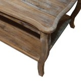 Alaterre Furniture Austerity 42-Inch Rustic Coffee Table with Open Shelf, Curved Legs, and Scalloped Edge - Easy Assembly Reclaimed Wood Living Room Table - Farmhouse Furniture (Driftwood Finish) Alaterre Furniture