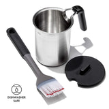 OXO Good Grips Grilling Tools, Basting Pot and Brush, Black OXO