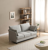 FAVSH 65" Loveseat Sofa, Mid Century Modern Decor Couches for Small Spaces, Upholstered Love Seat Small Couch for Bedroom, Office or Apartment, Solid and Easy to Install, 2-Seater Deep Seating, Gray FAVSH