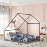 Bellemave Gray Montessori Toddler Floor Bed – Full House Frame for Kids Bellemave