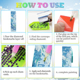 beinkmake 6Pcs Summer Ocean 5D Diamond Art Bookmarks Sea Diamond DIY Painting Bookmarks Lighthouse Sailboat Beach Starfish Rhinestones Beaded Acrylic Tassel Bookmark for Adult Beginner Crafts beinkmake