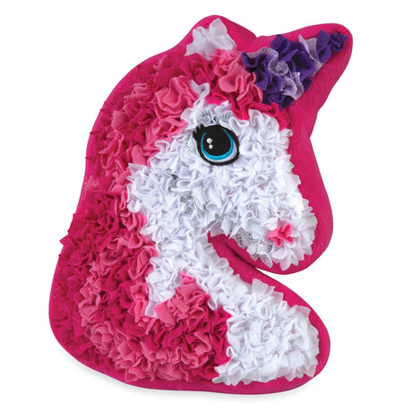 ORB PlushCraft Unicorn Pillow, Fabric by Number Art & Crafts, Ages 5 and Up, No Sewing Required, 324 Pieces for Making Your Own DIY Unicorn Cozy Pillow, Learning Fun with Bright Colors, Multi,1 Count The Orb Factory