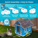 Heated Cat House for Outside - Heated Outdoor Cat House Weatherproof - Cat Houses for Outdoor Cats - Outdoor Heated Cat House - Heated Cat Houses for Outdoor Cats - Waterproof Outdoor Cat Shelter PETYELLA