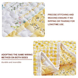 Joyreap 3 Pieces Floral Patchwork Quilt Set Queen, Yellow n White Flowers Design, Soft n Cozy Microfiber Quilt, Bedspread Bed Cover for All Season, 1 Quilt and 2 Pillow Shams- 90x90 inches Joyreap