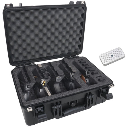 Case Club 5 Pistol and 20 Magazine Pre-Cut Heavy Duty Waterproof Case with Included Silica Gel Canister to Help Prevent Gun Rust (Upgraded Gen-3) Case Club