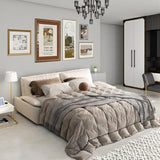 Nicbex 73.2" Queen Size Pull Out Couch Bed Convertible Sleeper Loveseat Sofa Velvet Upholstered Futon Sofá Bed Oversized 3 in 1 Pullout Sofa&Couch with Pillow-top Armrest for Living Room, Office NicBex