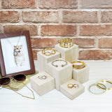 MOOCA Wooden 6 Pcs Square Risers for Display Jewelry and Accessories Display Stand Wooden Risers For Jewelry Figurine, Wash White MOOCA