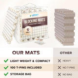 UMIEN™ Blocking Mats for Knitting (9-Pack) - Extra Thick Blocking Boards for Crochet Projects with Grids - Suitable for Needlepoint Or Crochet - Included 100 T-Pins & Storage Bag UMIEN