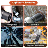 YEKEPRO 6 PCS Lug Nut Removal Tool, 1/2-inch Drive Impact Twist Socket Set & Bolt Extractor Set, Wheel Lock Removal Kit for Removing Damaged, Frozen, Rusted, Nuts & Screws, Cr-Mo Steel, T12206 YEKEPRO