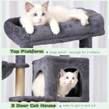 Gitelsnour Cat Tree, Cat Tower for Indoor Cats, 43.3 inch Cat Tree Tower with Sturdy Steel Tube, Cat Hammock, Cat Condo for Small Cats and Kittens, Cat Scratching Post, Smoky Gray GCT004SG Gitelsnour
