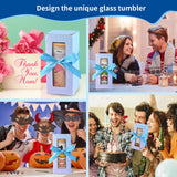 MAFYE Sublimation Glass Blanks With Bamboo Lid, 16OZ Frosted Sublimation Beer Can Glass with Glass Straws Gift Box Mason Jar Cups Mug Travel Tumbler for Beer, Juice, Soda, Iced Coffee, Drinks(8 PACK) MAFYE