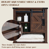 LUXOAK Farmhouse 24” Bathroom Wall Cabinet with Sliding Barn Door & Adjustable Shelf, Medicine Cabinet Wall Mounted, Storage Cabinet for Bathroom, Toilet, Kitchen, Living Room, Reclaimed Barnwood LUXOAK