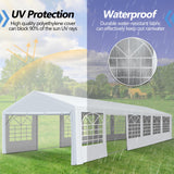 Outdoor Heavy Duty Party Tent Large Canopy Wedding Event Shelter Carport with Removable Sidewalls & 4 Sand Bags for Patio Outdoor Garden Events, White (20x40 FT) HOWSVN