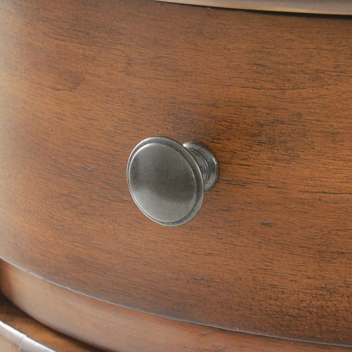 Decor Therapy Keaton Round Storage Side Table, Honeynut Decor Therapy