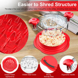 SURETIVIAN Chicken Shredder Large Chicken Breast Shredder Tool Twist with Brush&Fork, Visible Meat Shredder Machine, Anti-Slip Strip, Ergonomic Handle, BPA Free, Suitable for Pork Beef Chicken(Red) SURETIVIAN