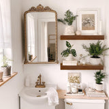 IAE Walnut Floating Wall Shelves 16 inch, Bathroom Shelves Wall Mounted,Invisible Shelf Floating Kitchen Shelves,Wooden Wall Shelving with Brackets for Living Room Wall Mounted,Easy Install,Set of 2 IAE